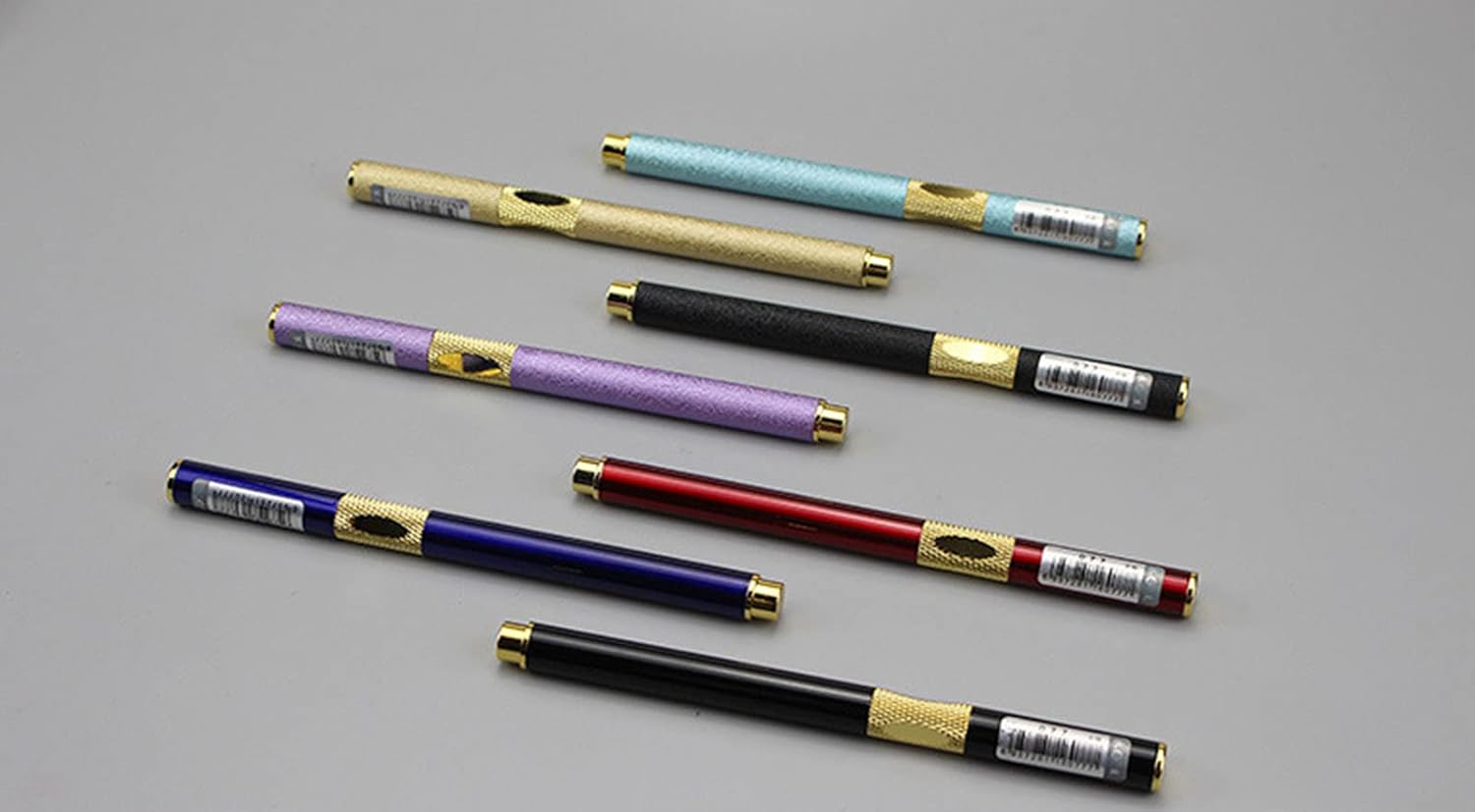 Gullor Pluma estilográfica extra ligera brillante de 3 piezas, punta fina con convertidor de tinta, multicolor A