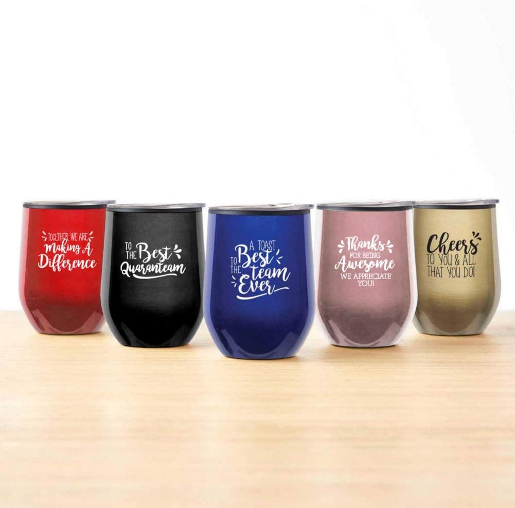 Cheersville Vaso de vino de acero inoxidable para padres (marcando la diferencia, rojo)