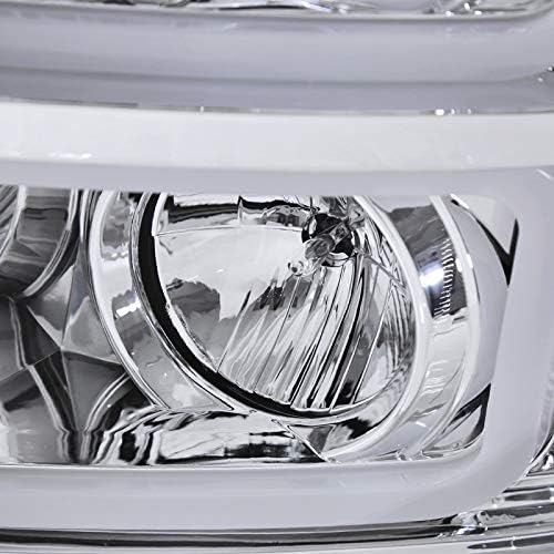 Spec-D Tuning Faros delanteros de proyector de barra de luz LED compatibles con Chevy Silverado 1500 2500 HD 3500 HD 2007-2013, conjunto de faros