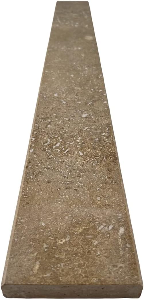 Piedra de umbral de travertino Noce marrón oscuro (sillín de mármol) (6 x 36 pulgadas)
