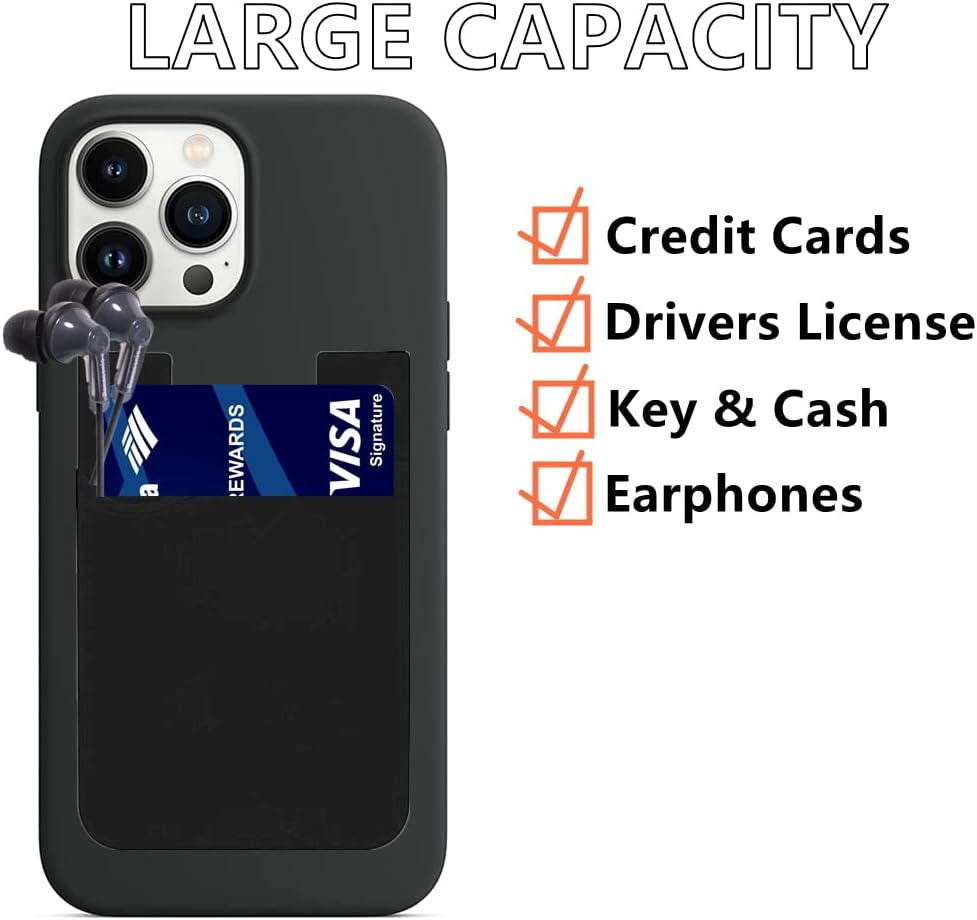 Soporte para tarjetas de teléfono, cartera de silicona para teléfono celular (paquete de 3) para pegar en la parte posterior de casi todos los