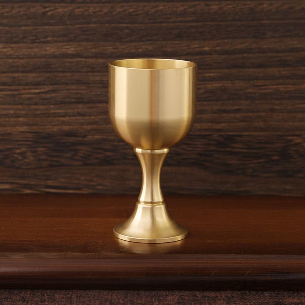Copa de cáliz de latón, copa de vino, vasos de latón, vaso de licor de metal para copa de iglesia, ritual de cáliz, fiesta, accesorios para el hogar