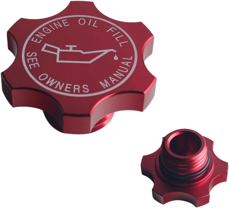 DEWHEL Tapa de llenado de aceite de motor de aluminio con junta tórica compatible con Chrysler Dodge Jeep Ram Mitsubishi Mini 1993-2020 Número de