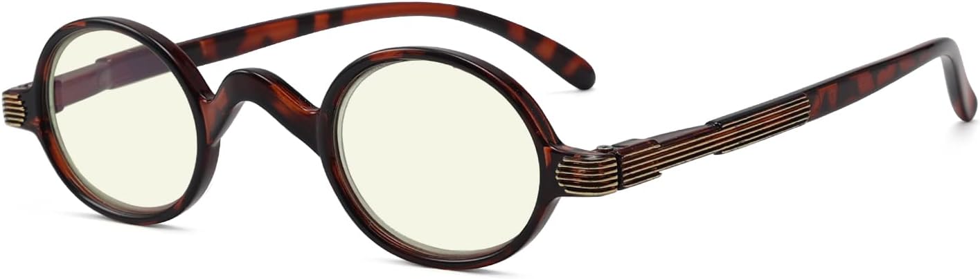 Eyekepper Lentes de filtro de luz azul  Gafas de lectura para computadora  Pequeños lectores redondos de bloqueo de lectura con bisagras de resorte