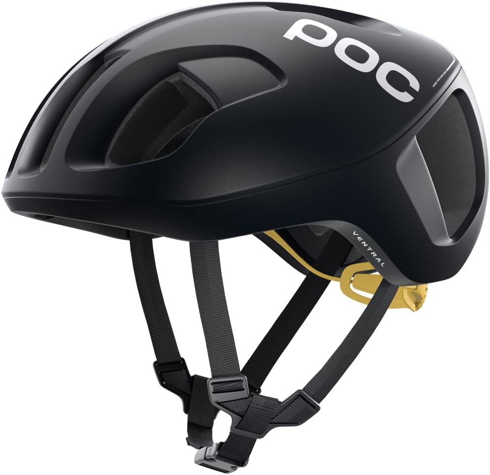 POC, Ventral Spin, casco de ciclismo, grande, uranio negroamarillo azufre mate