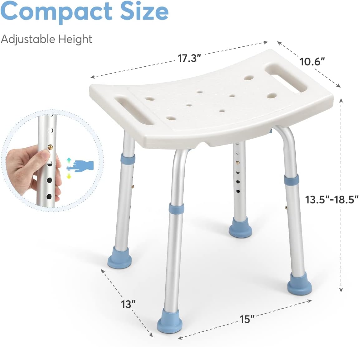 OasisSpace Silla de baño ajustable para ducha interior y andador con ruedas bariátricas OasisSpace con asiento grande para personas mayores
