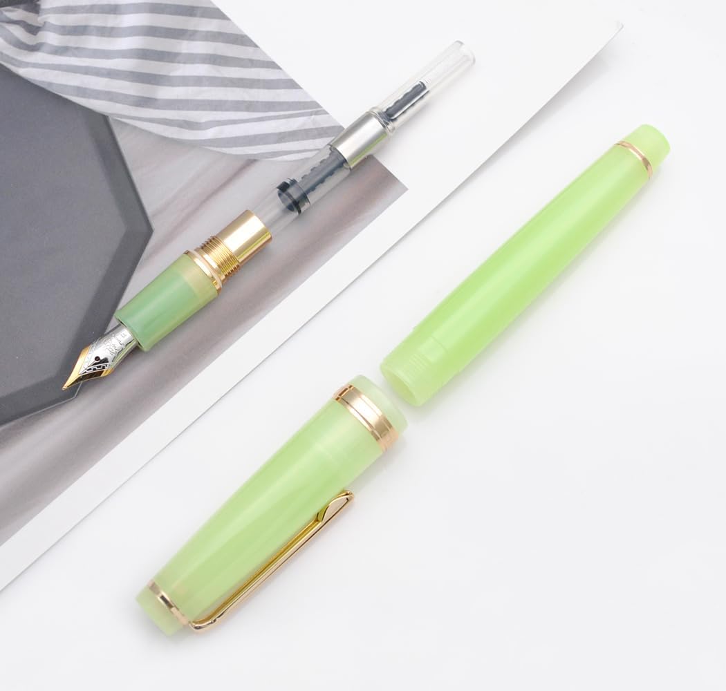 JINHAO 82 Pluma estilográfica (verde tierno, punta fina 0.020 in)