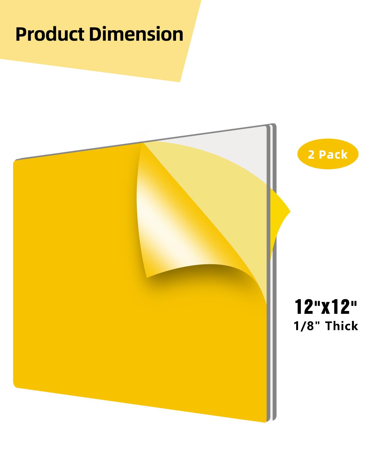 2 hojas acrílicas transparentes de 12 x 12 pulgadas de grosor de 18 de grosor, resistentes a los impactos para corte láser, proyectos de