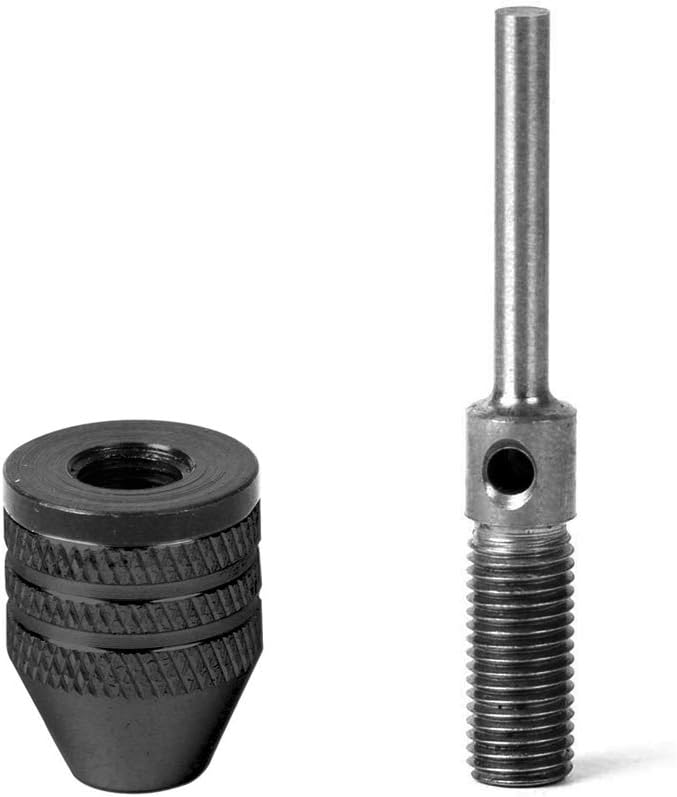 Mesee 2 unidades de mini taladro de mandíbula sin llave, adaptador de portabrocas de cambio rápido, mini herramienta de conversión de pinza de