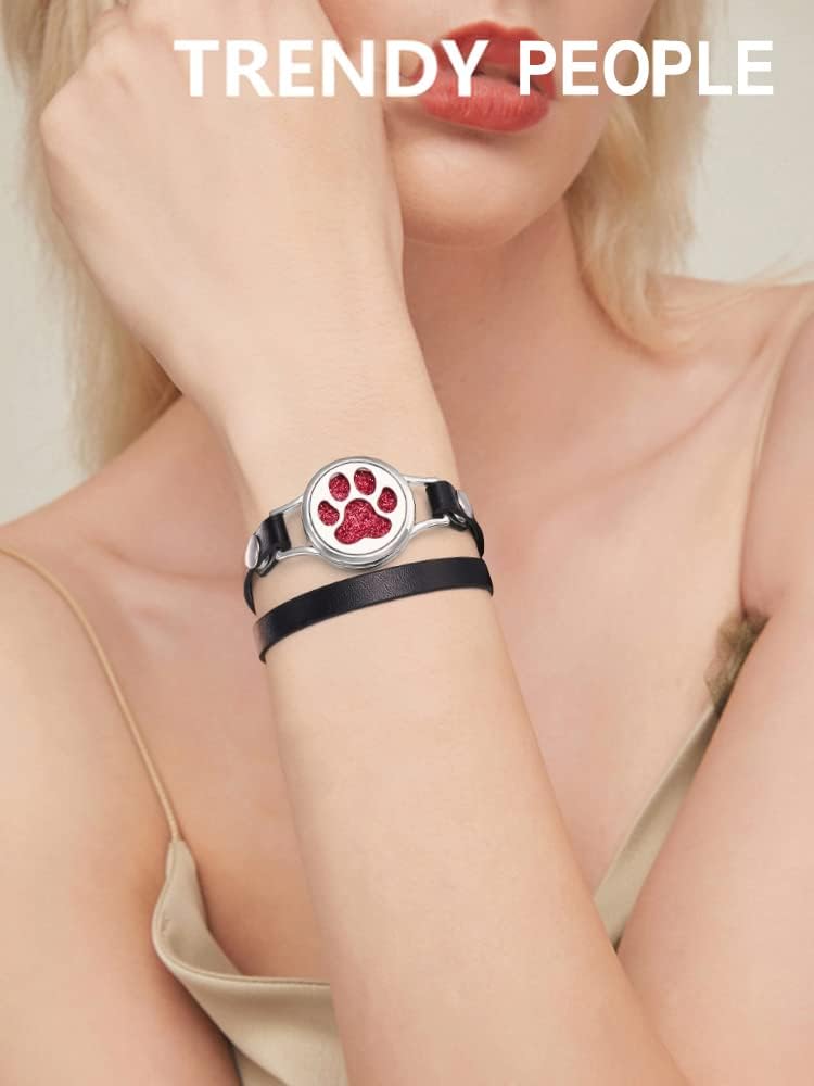 Pulsera difusora de aceites esenciales, correa de cuero negro, regalo único para mujeres, niñas en cumpleaños y Navidad, regalos económicos para