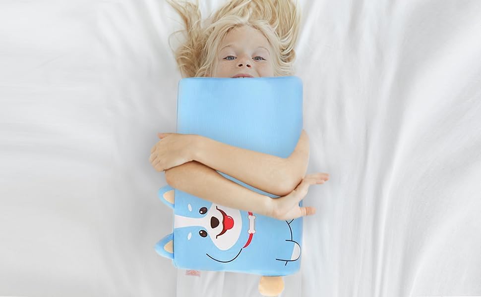 LovXtra, Almohada para niños pequeños para dormir. Almohada suave y pequeña de espuma viscoelástica transpirable para cama infantil. Funda de