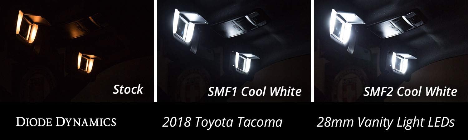 Diode Dynamics LED de luz de tocador compatible con Toyota Tacoma 2005-2023 (cuatro), fusible de 1.102 in SMF1 blanco frío (6000 K)