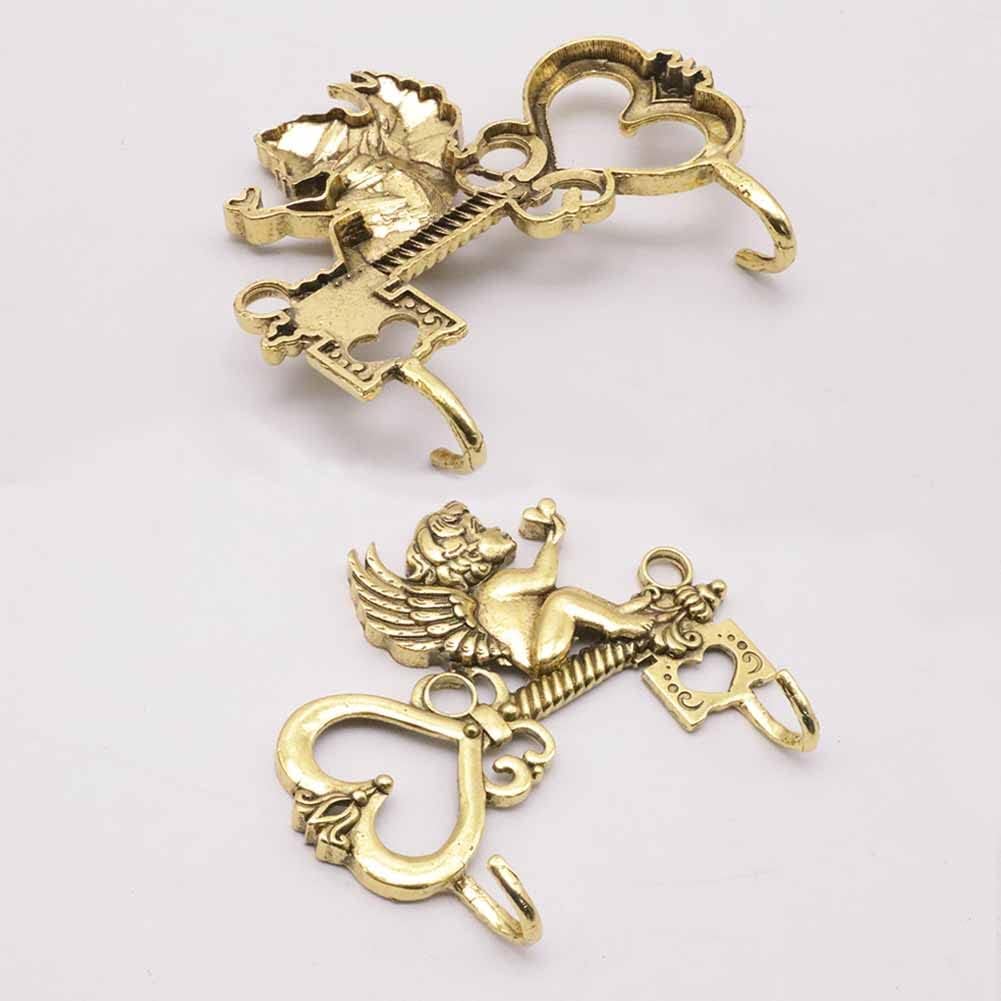 Ganchos para colgar abrigos de pared, 2 ganchos de pared de Cupido, ganchos decorativos creativos de tigregancho pesado, ganchos montados para