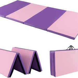 Giantex Colchoneta de gimnasia de 4 x 8 pies, alfombrilla plegable de 2 pulgadas de grosor con asas de transporte, alfombrilla de gimnasio plegable Giantex Colchoneta de gimnasia de 4 x 8 pies, alfombrilla plegable de 2 pulgadas de grosor con asas de transporte, alfombrilla de gimnasio plegable