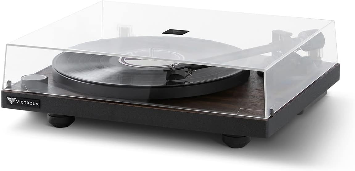 Victrola Premiere T1 Turntable – Elegante reproductor de discos de vinilo moderno, 33-13 y 45 RPM discos de vinilo y LPs, Bluetooth 5.0 integrado,