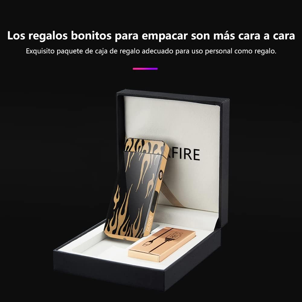 SKRFIRE Encendedor eléctrico recargable, encendedor de arco de plasma, para exteriores, resistente al viento, sin llama, encendedor fresco para