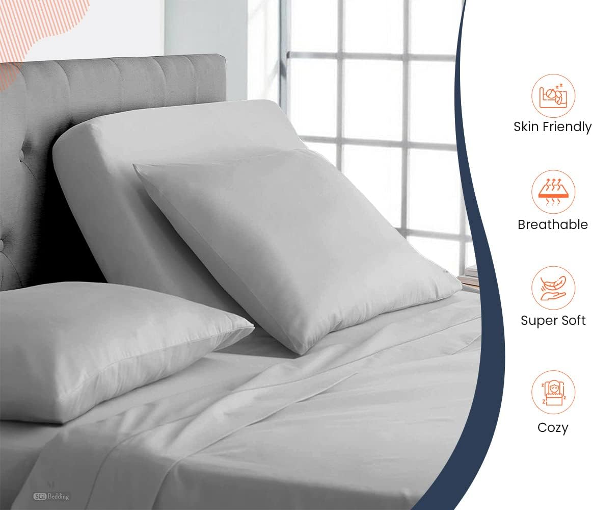 SGI – Juego de sábanas flexibles divididas superiores para cama ajustable de 36 pulgadas, cabeza dividida King, 600 hilos, algodón egipcio suave y