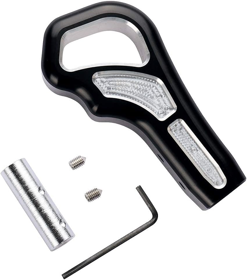 Pomo de palanca de cambios estilo agarre negro, palanca de cambios de aluminio Billet