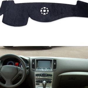YNWON Funda de franela negra para salpicadero de automóvil, compatible con volante a la izquierda, Infiniti G25 G35 G37 Q40 2007-2015Nissan Skyline YNWON Funda de franela negra para salpicadero de automóvil, compatible con volante a la izquierda, Infiniti G25 G35 G37 Q40 2007-2015Nissan Skyline