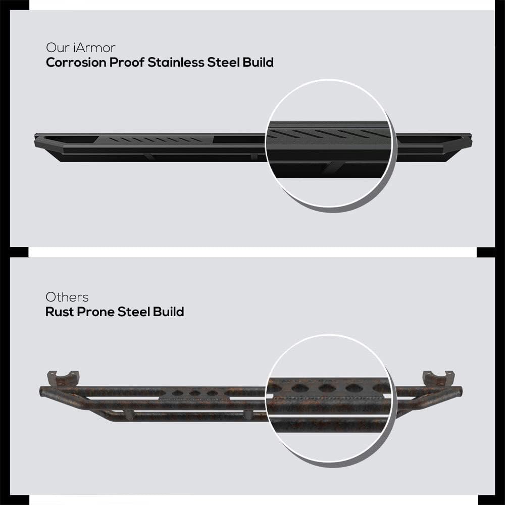 APS Armadura de peldaños laterales todoterreno compatible con Jeep Commander 2006-2010 y Jeep Grand Cherokee 2005-2010 estilo iArmor Aircraft