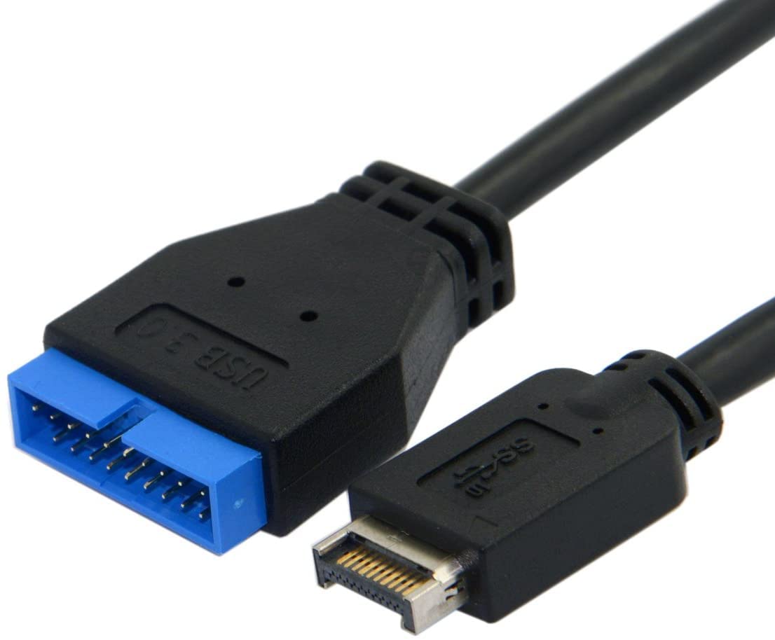 USB 3.1 Panel frontal cabecera a USB 3.0 20Pin Header Cable de extensión para ASUS placa base 7.9 in negro