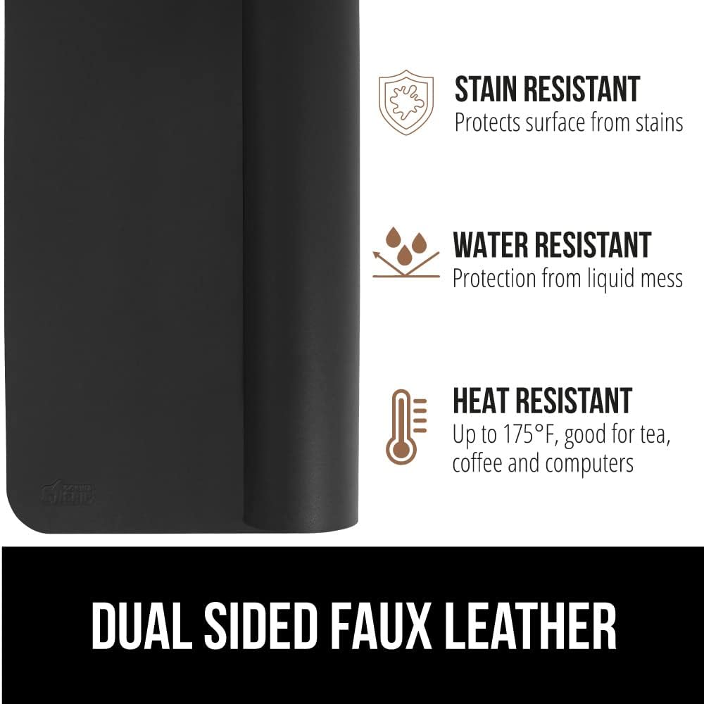 GORILLA GRIP Alfombrilla de escritorio, antideslizante y resistente al calor, almohadillas de piel sintética suave, protector de doble cara, fundas