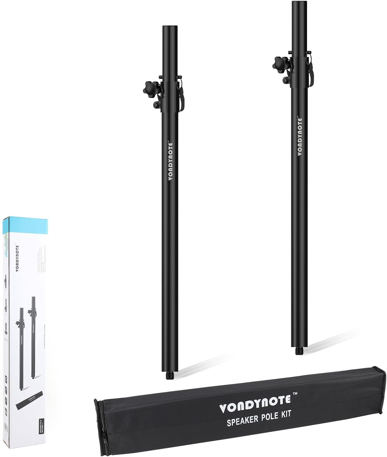 Vondynote Juego de 2 postes de altavoz para subwoofer de altura ajustable, montaje roscado M20 y extensor de altavoz de montaje de 1.378 in con