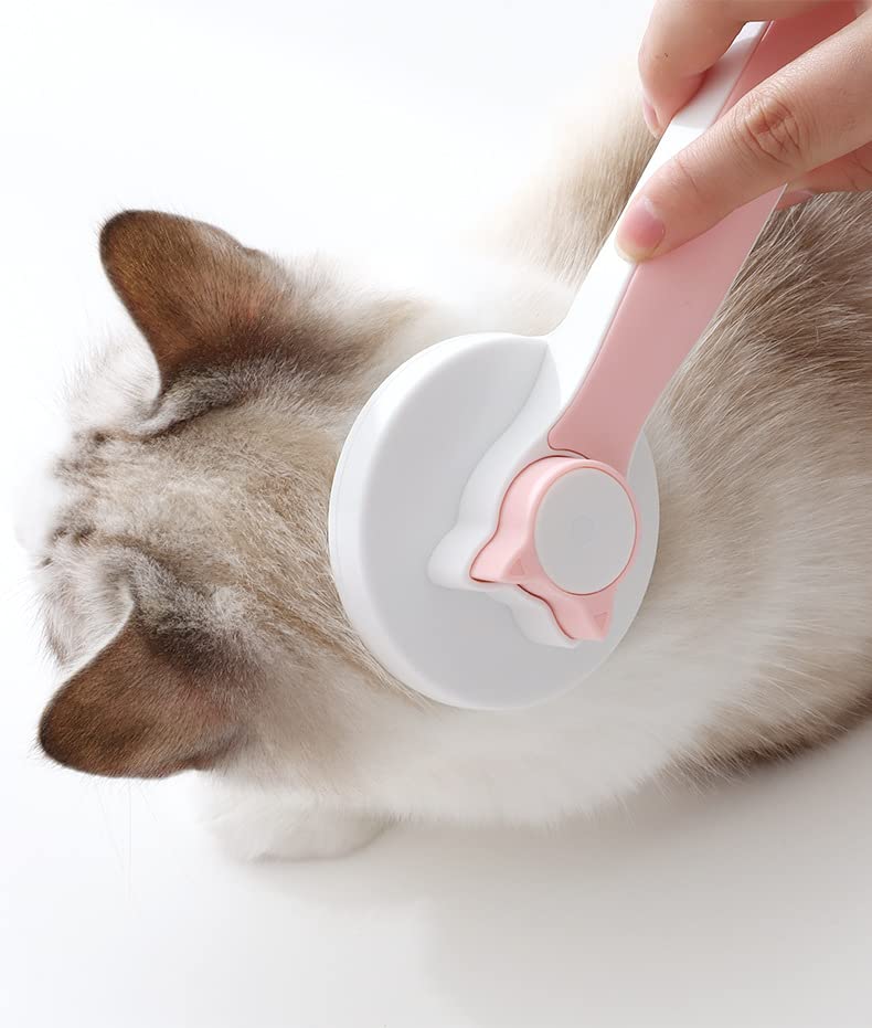 Cepillo para mascotas para amigos peludos, cepillo autolimpiante para gatos con liberación de pelo para desprendimiento y aseo, cepillos de limpieza