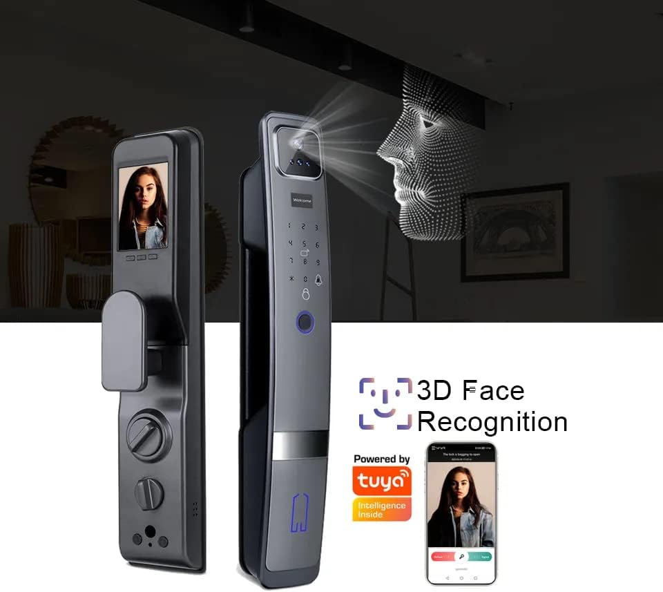 Cerradura de puerta inteligente del reconocimiento facial 3D con la cerradura inteligente completamente automática de la seguridad biométrica de la