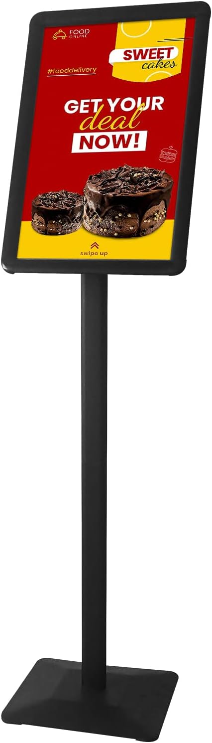 YDisplay Soporte para letreros de 8.5 x 11 pulgadas, soporte para póster para exteriores e interiores, con base resistente, soporte de suelo con