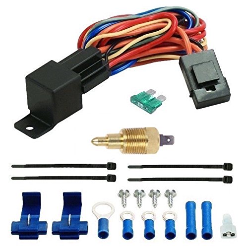 American Volt Kit de interruptor universal de cableado de relé de termostato de refrigeración para radiador eléctrico dual (38 pulgadas NPT, 180