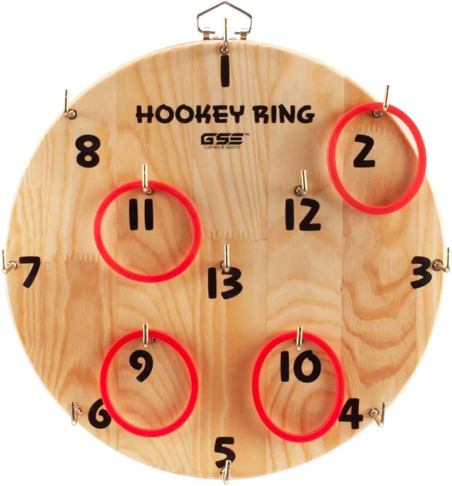 Juego de lanzamiento de anillos GSE para adultos, juego de lanzamiento de gancho y anillo, soporte de pared para exterioresinteriores, juego de