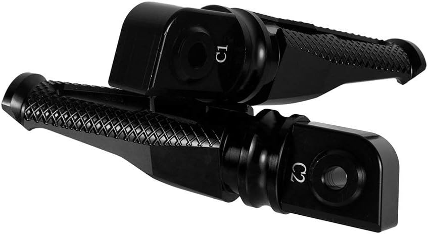Rear Motorcycle Footpegs CNC Aluminum Accessories for Yamaha YZF R6 2006-2017 for R1SM 2009-2014 (Black)