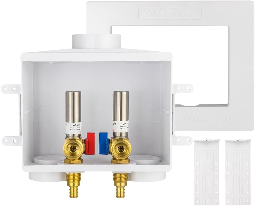 EFIELD Doble drenaje 12 pulgada PEX conexión de crimpado x 34 pulgadas MHT lavadora caja de salida con martillo de agua de acero inoxidable