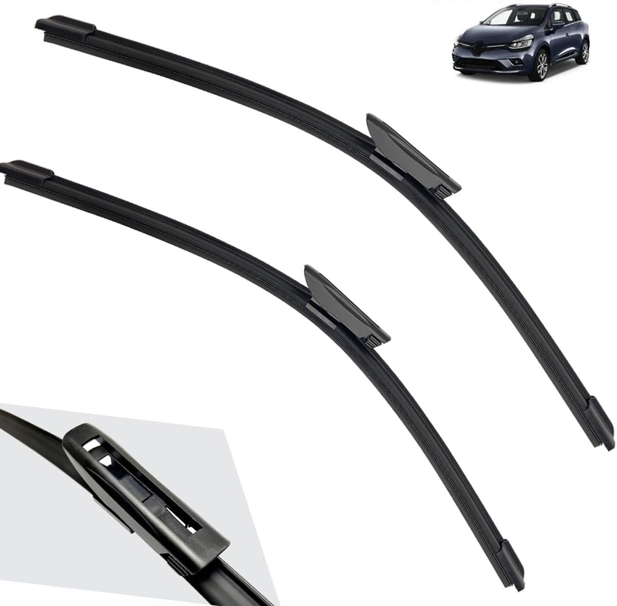 Limpiaparabrisas de automóvil compatible con Renault Clio Grandtour 2013-2017, accesorios para ventana delantera, 26 + 14 pulgadas (color  dirección