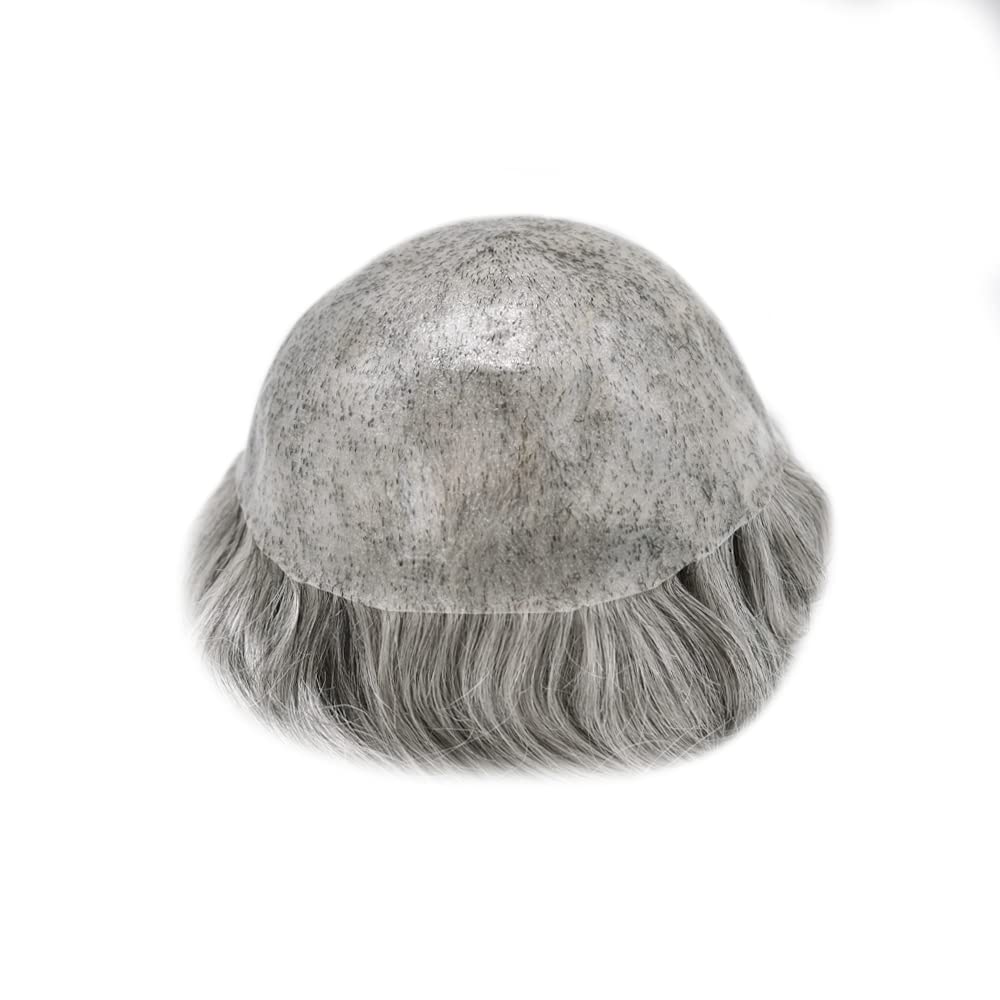 Hombres Toupee Hairpieces 100% Europeo Virgen Sistema de Cabello Humano Para Hombres Full Poly Skin Mens Hair Pieces Toupee Protesis Capilar Para