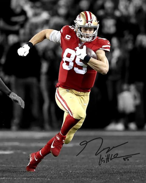 Ikonic Fotohaus George Kittle Epic Rush – Impresión de autógrafos con foto firmada, arte de pared para decoración del hogar