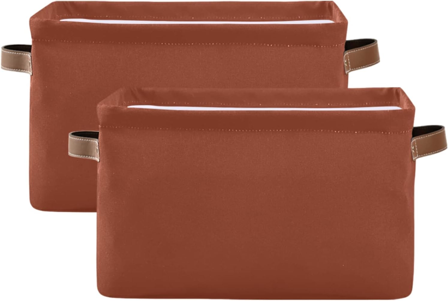 xigua Cesta de almacenamiento de color sólido con asa, cubo de almacenamiento grande plegable para estantes, armario, dormitorio, sala de estar, 1