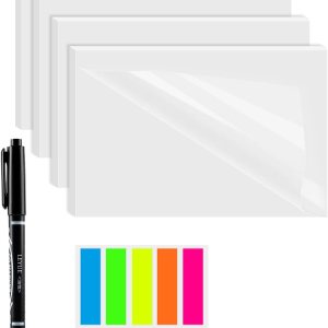 Notas adhesivas transparentes grandes, 300 hojas, notas adhesivas transparentes de 4 x 6 pulgadas con 5 pestañas de color, 1 marcador, notas Notas adhesivas transparentes grandes, 300 hojas, notas adhesivas transparentes de 4 x 6 pulgadas con 5 pestañas de color, 1 marcador, notas