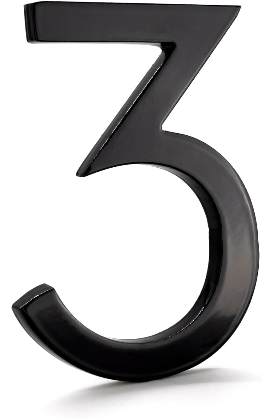 Montague Metal Products MHN-08-F-BK1-3 Número flotante de casa, 8 x 6 x 0.375 pulgadas, negro