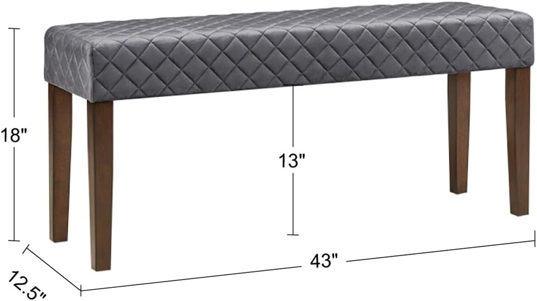 510 DESIGN Cheshire – Banco decorativo para dormitorio, diseño marroquí acolchado de diamante, reposapiés otomano acolchado para sala de estar,