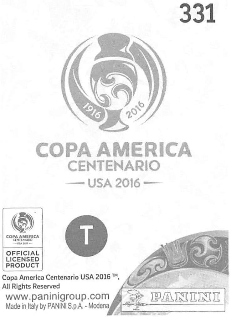 2016 Panini Copa America Centenario Soccer Sticker #331 Gonzalo Jara 2 Inch wide X 3 inch tall album sticker