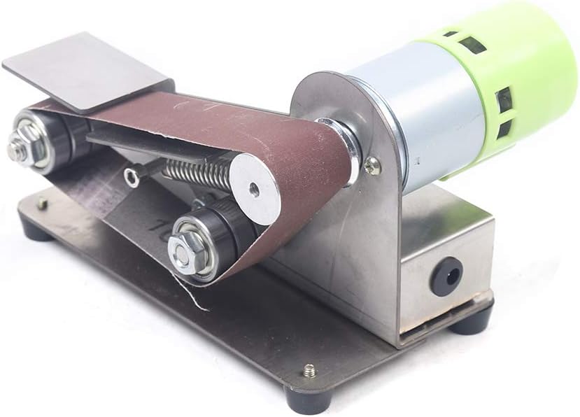 Amoladora de correa eléctrica, mini amoladora de ángulo fijo de 15 grados, velocidad ajustable de 4000-8000 RPM, afilador de 100 W, 24 V,
