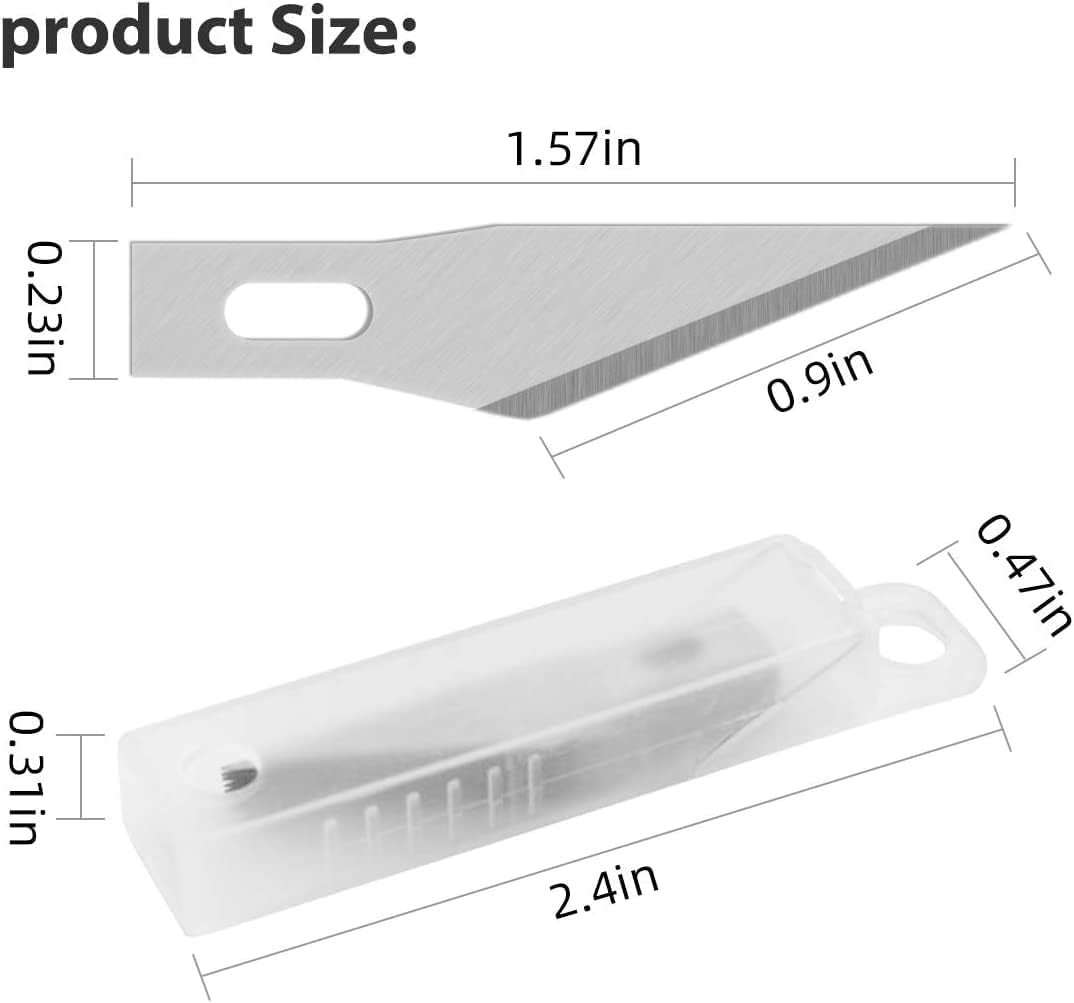 DIYSELF 1 cuchillo Exacto con 11 piezas SK5 de acero de alto carbono, cuchillo de plantilla de cuchillo de precisión, cuchillo de pasatiempo,