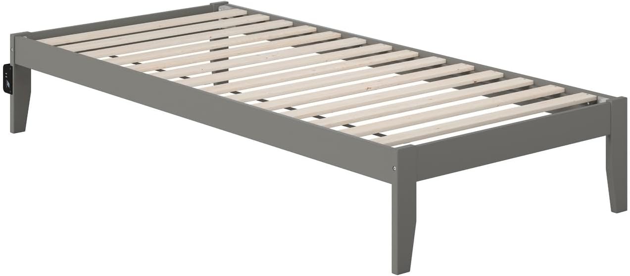 AFI Colorado – Cama de plataforma tamaño individual XL con estación de carga, color gris