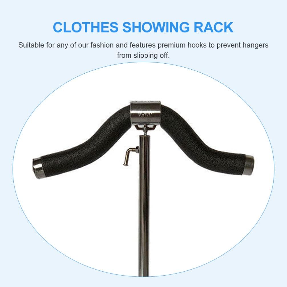 Cabilock Soporte de exhibición de ropa de acero inoxidable para mujer, soporte de hombro flexible, soporte de ropa para niña, soporte de ropa de