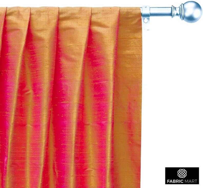 The Yard, tela Dupioni de seda rosa, amarillo por The Yard, 1 yarda 41 pulgadas de ancho Slubbed Dupioni Silk Solid Color Pink Combination Fabric,