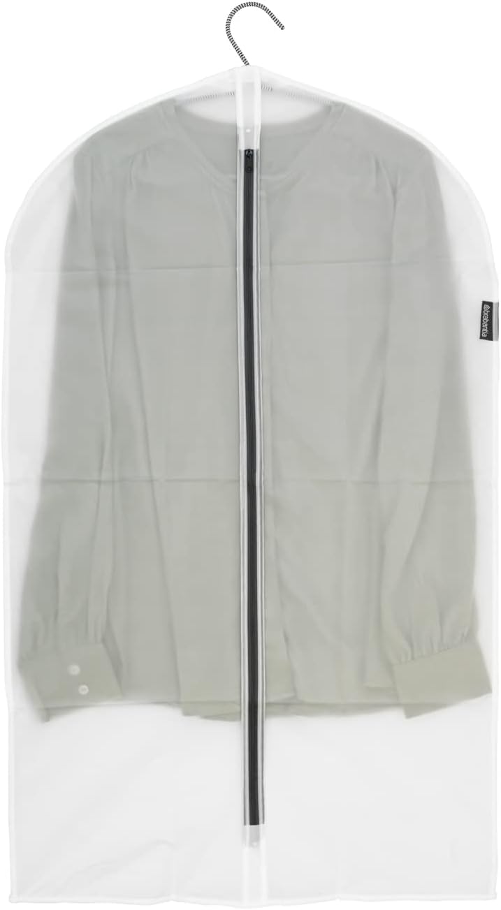 Brabantia Paquete de 2 bolsas protectoras de ropa medianas transparentes para colgar ropa (blanco) para almacenamiento de armario, se adapta a