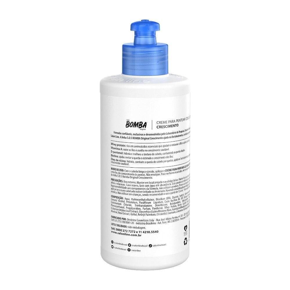 Linha Tratamento (SOS Bomba de Vitaminas) Salon Line  Crema para Pentear Explosao De Forca 10.1 fl oz  Colección Tratamiento de Línea Salón