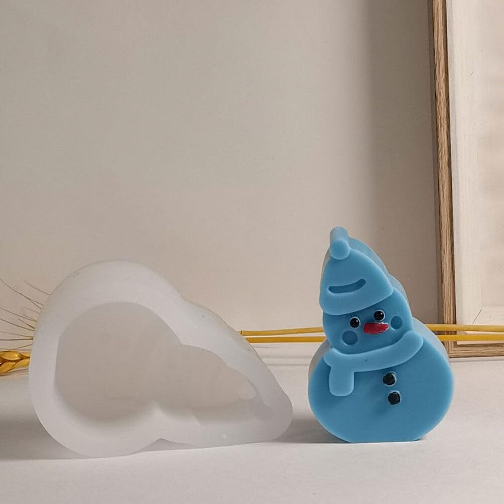Abaodam Moldes de silicona de muñeco de nieve de Navidad, molde para hornear pastel de gelatina de chocolate, molde de fondant, molde de galletas,